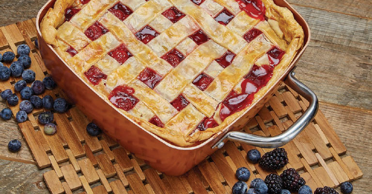 Cherry pie made with Copper Chef