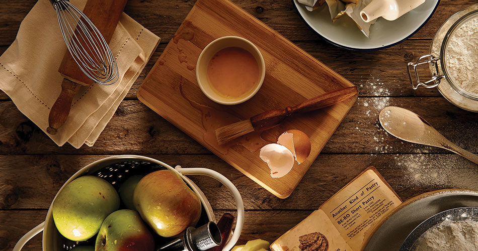 Flatlay of baking with apples